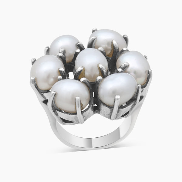 South Sea Pearl Silver Designer Rings