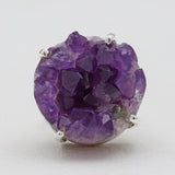 Amethyst Druzy Silver Rings