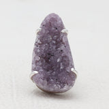 Amethyst Druzy Silver Rings