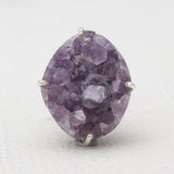 Amethyst Druzy Silver Rings