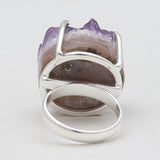 Amethyst Druzy Silver Rings