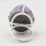 Amethyst Druzy Silver Rings