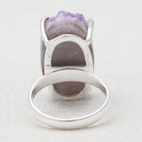 Amethyst Druzy Silver Rings