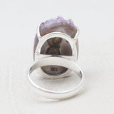 Amethyst Druzy Silver Rings