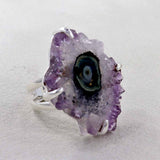 Large Amethyst Slice For women's Silver Jewelry