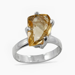 Natural Citrine Silver Rings