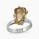 Natural Citrine Silver Rings