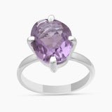 Natural Amethyst Silver Rings