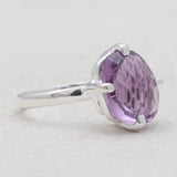 Natural Amethyst Silver Rings