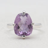 Natural Amethyst Silver Rings