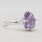 Natural Amethyst Silver Rings