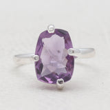 Natural Amethyst Silver Rings