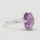 Natural Amethyst Silver Rings