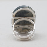 925 Sterling Silver Moss Agate Rings