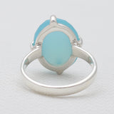Blue Chalcedony Silver Rings