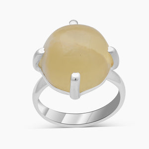 925 Sterling Silver Honey Calcite Rings