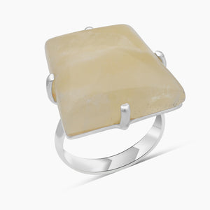 Honey Calcite Silver Rings