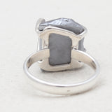 Natural Silicon Rough Stone Prong Set Silver Rings