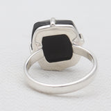 Checker Cut Black Tourmaline Rings