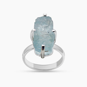 Aquamarine Silver Rings