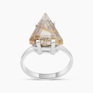 Rutilated Quartz Silver Rings