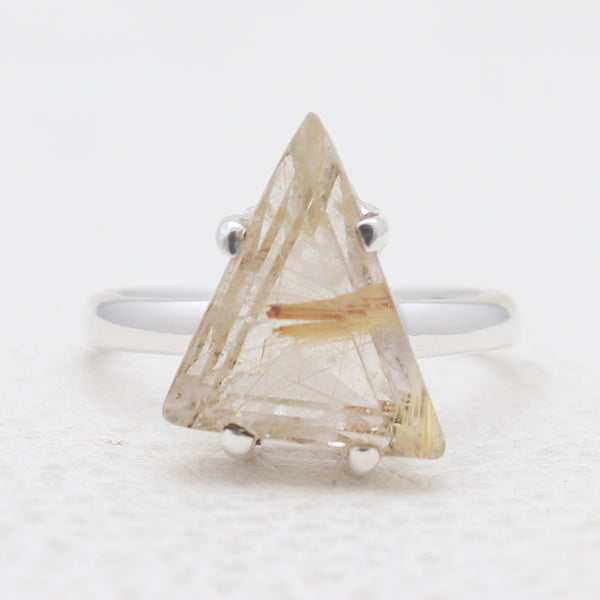 Rutilated Quartz Silver Rings