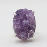 Amethyst Druzy Silver Ring