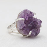 Amethyst Druzy Silver Ring