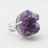 Amethyst Druzy Silver Ring