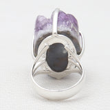 Amethyst Druzy Silver Ring