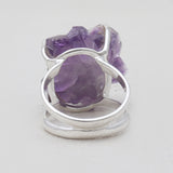 Amethyst Druzy Silver Rings