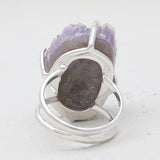Amethyst Druzy Silver Rings