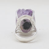 Amethyst Druzy Silver Ring