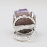 Amethyst Druzy Silver Rings