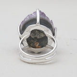Amethyst Druzy Silver Rings