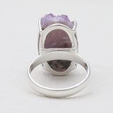 Amethyst Druzy Silver Rings