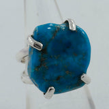 Arizona Turquoise Prong Set Silver Ring