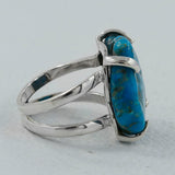 Arizona Turquoise Prong Set Silver Ring