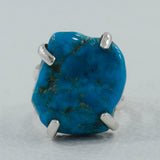 Arizona Turquoise Prong Set Silver Ring