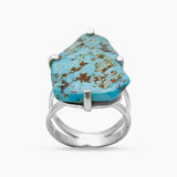 Arizona Turquoise Prong Set Silver Rings