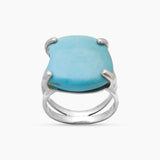 Arizona Turquoise Prong Set Silver Rings