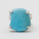 Arizona Turquoise Prong Set Silver Rings