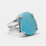 Arizona Turquoise Prong Set Silver Rings