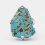 Arizona Turquoise Prong Set Silver Rings
