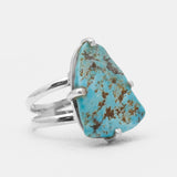 Arizona Turquoise Prong Set Silver Rings