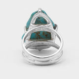 Arizona Turquoise Prong Set Silver Rings