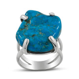 Arizona Turquoise Prong Set Silver Ring