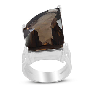 925 Sterling Silver Smoky Quartz Ring