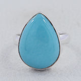 Natural Larimar Silver Ring