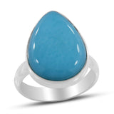 Natural Larimar Silver Ring